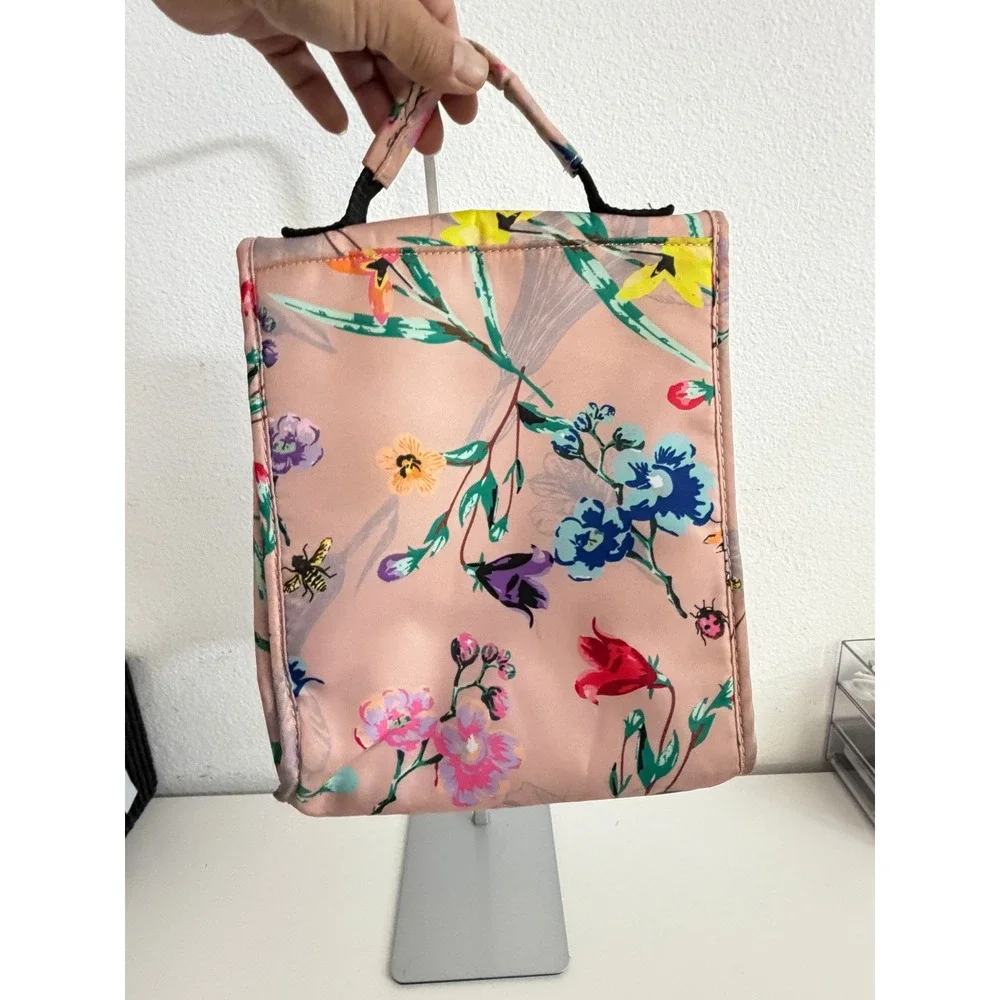Betsey Johnson Floral Insulated Lunch Bag Pink‎ Bee Ladybug Thermal Tote